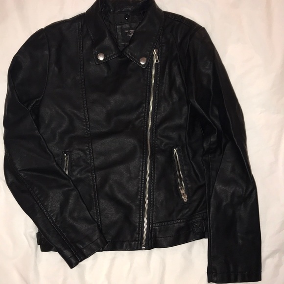 Other - Girls vegan leather coat w/detachable hood